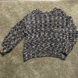 maurice’s navy space dye knit crewneck pull over sweater